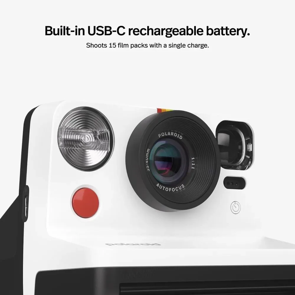 NWB! Polaroid Now 2nd Generation I Type Instant‎ Film Camera Black & White